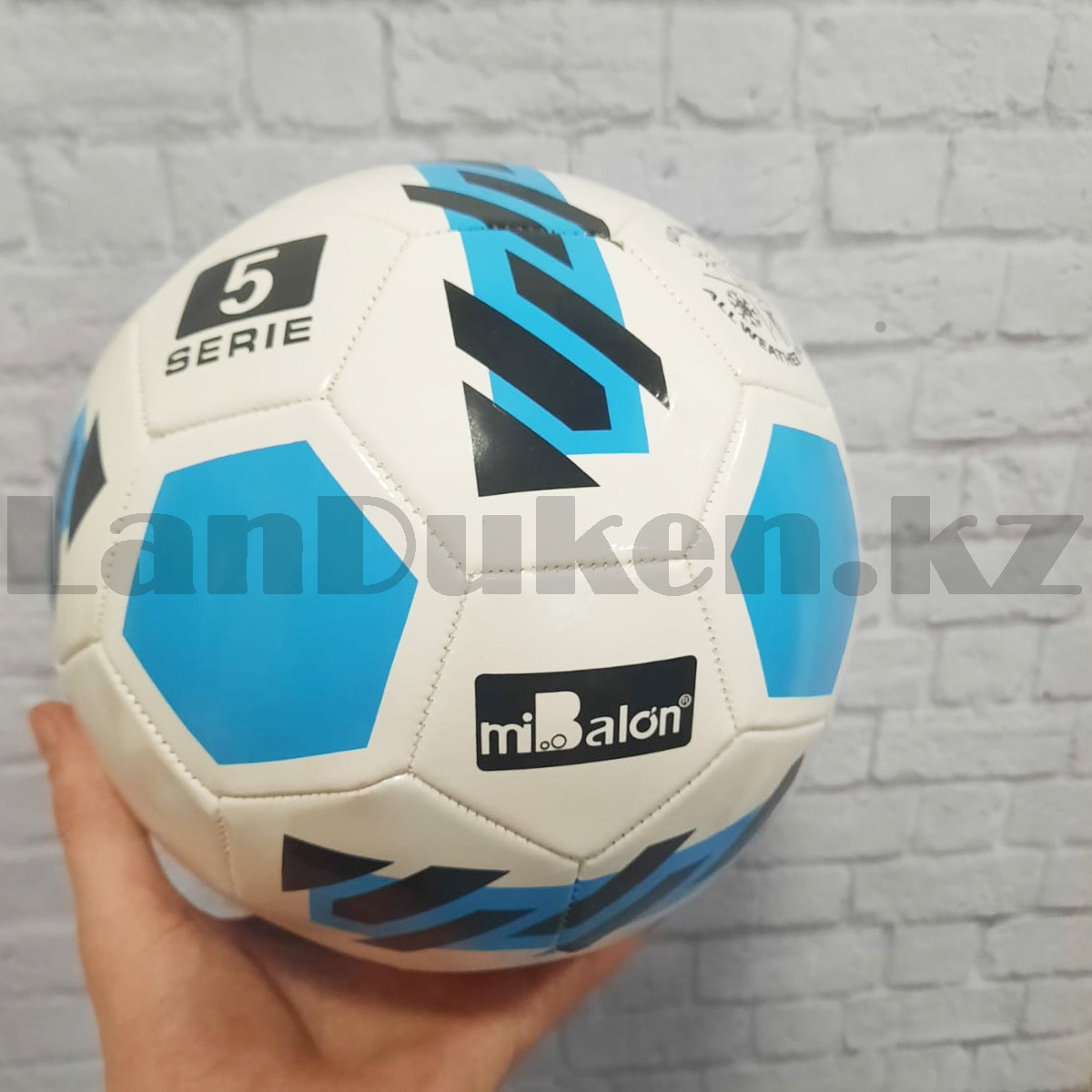 Футбольный мяч miBalon 5 размер голубой - фото 3 - id-p108056642