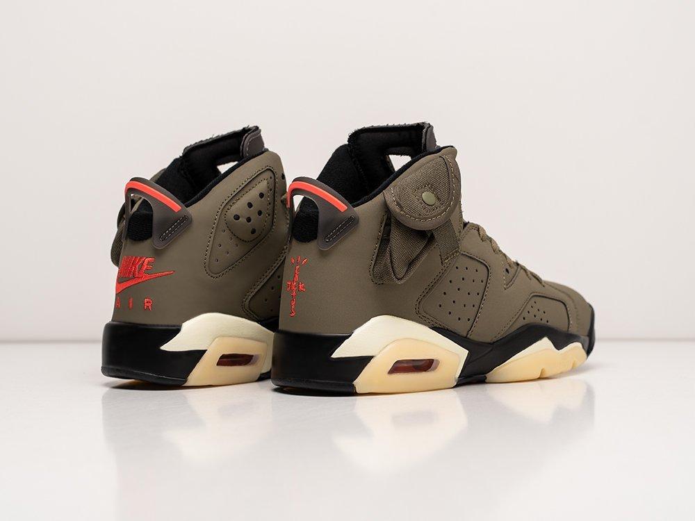 Кроссовки Nike x Travis Scott Air Jordan 6 37/Зеленый (id 108065457)