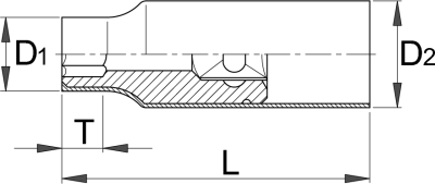 Головка торцевая шестигранная изолированная, 1/2" - 190/2VDEDP UNIOR - фото 2 - id-p108073618