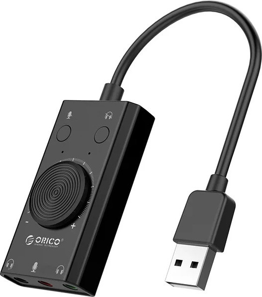 USB Sound card ORICO  SC2-BK, микроф/наушник, фото 1