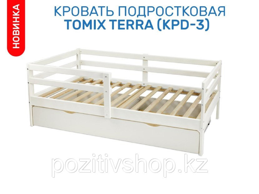 Кровать детская Tomix Terra KPD-3 с ящиком белый - фото 1 - id-p108074680
