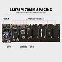 Аналық плата LL-B75M-7.0, 8*PCI-E (8-x16), LGA 1155 HM77 Celeron 1037U, DDR3 SODIMM 4GB, SSD 64