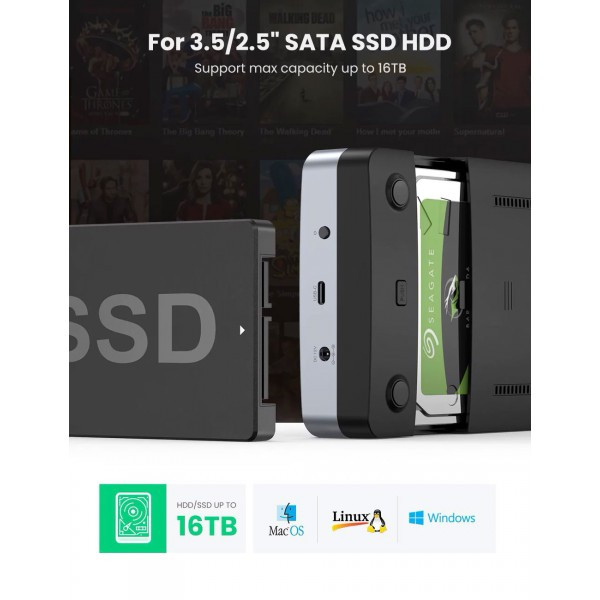 Корпус внешнего жесткого диска USB 3.0 SATA 3.5" (70798) UGREEN - фото 2 - id-p105506220