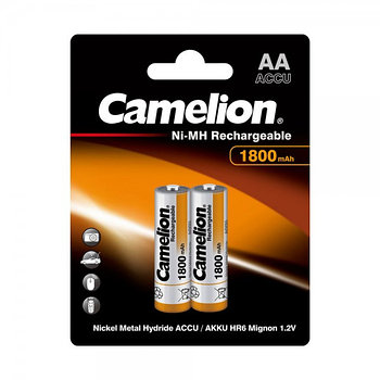 Аккумулятор, CAMELION, NH-AA1800BP2 , Rechargeable, AA, 1.2V, 1800 mAh, 2 шт., Блистер