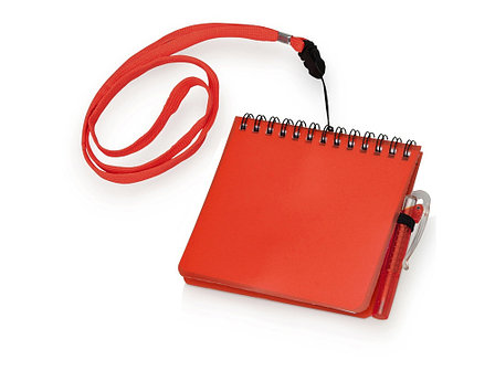 Блокнот А6 Журналист с ручкой, красный, фото 2