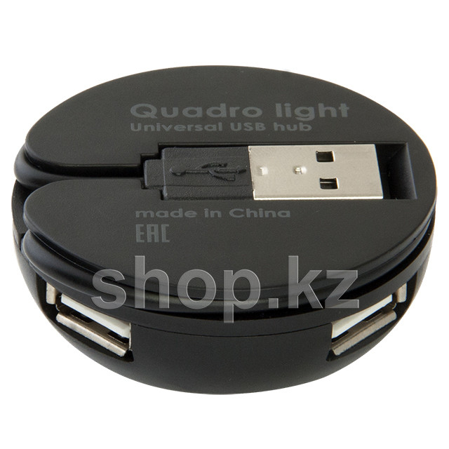 USB HUB 4-port USB 2.0 Defender Quadro Light, Black - фото 2 - id-p108078254