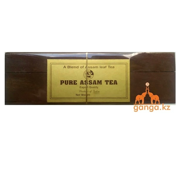 Индийский подарочный чай в деревянной шкатулке Ассам (Pure Assam Tea), 50 г.