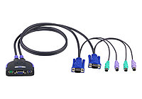 2-портовый, PS/2, VGA, кабельный КВМ-коммутатор (0.9м) CS62S ATEN