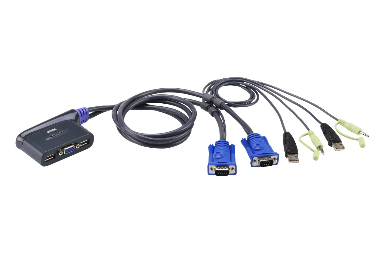 2-портовый, USB, VGA, аудио, кабельный KVM-переключатель (1.8м)  CS62U ATEN