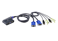 2-портовый, USB, VGA, аудио, кабельный KVM-переключатель (0.9м) CS62US ATEN