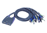 4-портты, USB, VGA, аудио, кабельді KVM-қосқыш (0.9м,1.2м) CS64US ATEN