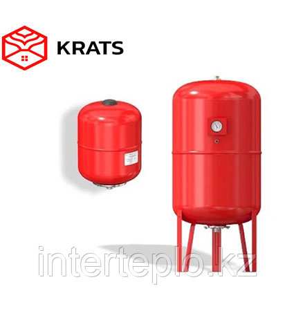 Бак расширительный KRATS 150л красный (ножки L)  вертикальный