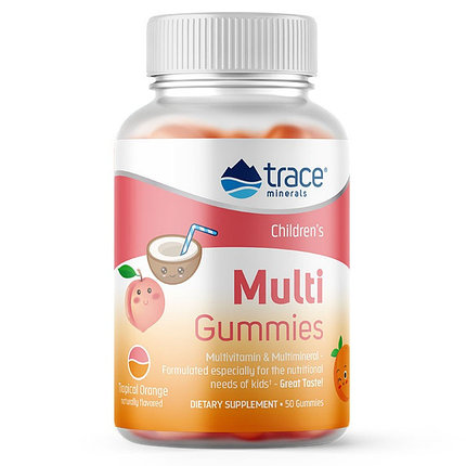БАД Children`s Multi Gummies, 50 gummies, Trace minerals Tropical orange, фото 2
