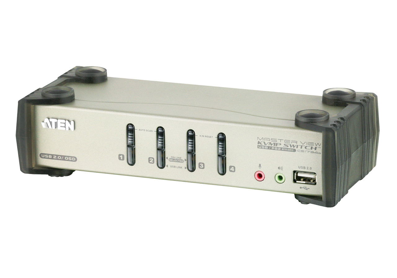 4-портовый, USB, VGA, KVMP™-коммутатор с функцией экранного меню CS1734B ATEN