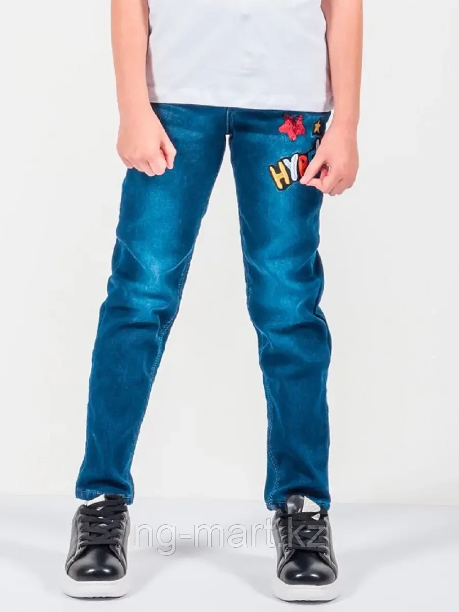 Брюки джинсовые утеплённые для девочки LIGAS 8117 синий