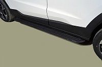 Пороги алюминиевые "Slim Line Black" 1720 мм ТСС для JAC JS4 2022-