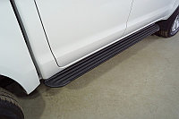 Пороги алюминиевые "Slim Line Black" 1920 мм ТСС для JAC T6 (4WD) 2.0T (бенз) 2021-