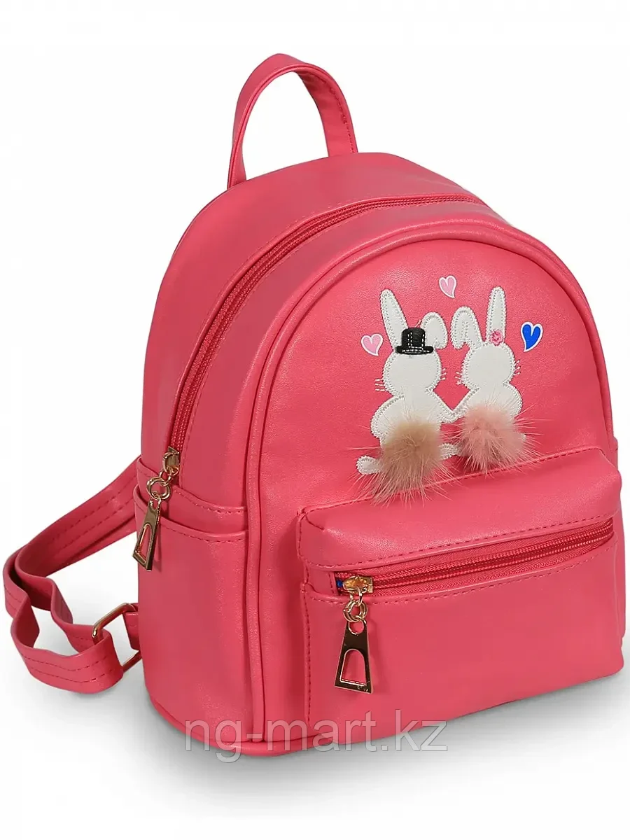 Мягкий рюкзак Зайки ярко-розовый 22 см 058B-2064B-1 ТМ Коробейники ярко-розовый