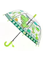 Зонтик прозрачный с динозаврами 058-57-2 зеленый