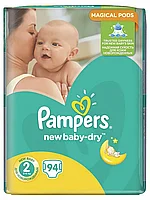 Ж ргектер Pampers New Baby-Dry 4-8 кг, лшемі 2, 94 дана.