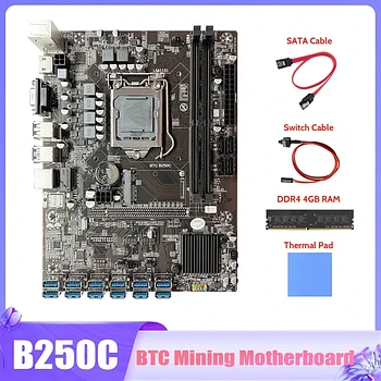 Материнская плата BTC-B75USB, 8xPCI-E (USB3.0), LGA1155 Celeron G1610, DDR3 4GB