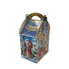 Новогодняя подарочная коробка " Замок " синий
