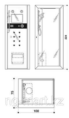 Душевая кабина Jacuzzi Frame 100 TB 9448-258, 100 х 75 см - фото 5 - id-p108087932