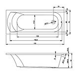 Ванна Riho Miami 170 без гидромассажа на каркасе, фото 2
