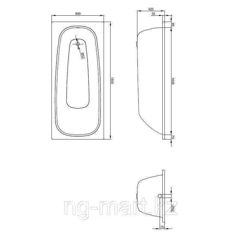 Ванна BetteForm 3800-000AD 180х80 стальная, с шумоизоляцией - фото 2 - id-p108088497