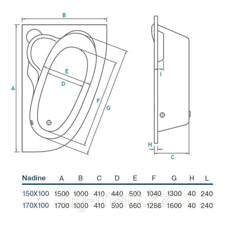 Ванна Koller Pool Nadine 170х100 P акрил - фото 5 - id-p108088563