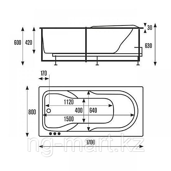 Ванна Vagnerplast Corvet VPBA178COR2X-04 170x80 см акриловая - фото 2 - id-p108089195