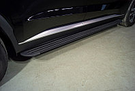 Пороги алюминиевые Slim Line Black 1920 мм ТСС для Hyundai Palisade 2021-