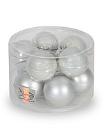 Набор стеклянных шаров 6 см 10 штук Белый жемчуг 140357