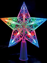 Верхушка звезда 16,5 см 10  цветных LED ламп, провод 3 м , IP20, от сети