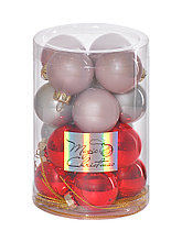 Набор стеклянных шаров 3,5 см 16 штук Зимняя ягода 013449