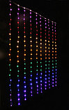 Светодиодная гирлянда ЗАНАВЕС  2х2,5м 210 цветных LED ламп,USB, 8 цветов, пульт, размер 2,5 на 2 м, фото 3