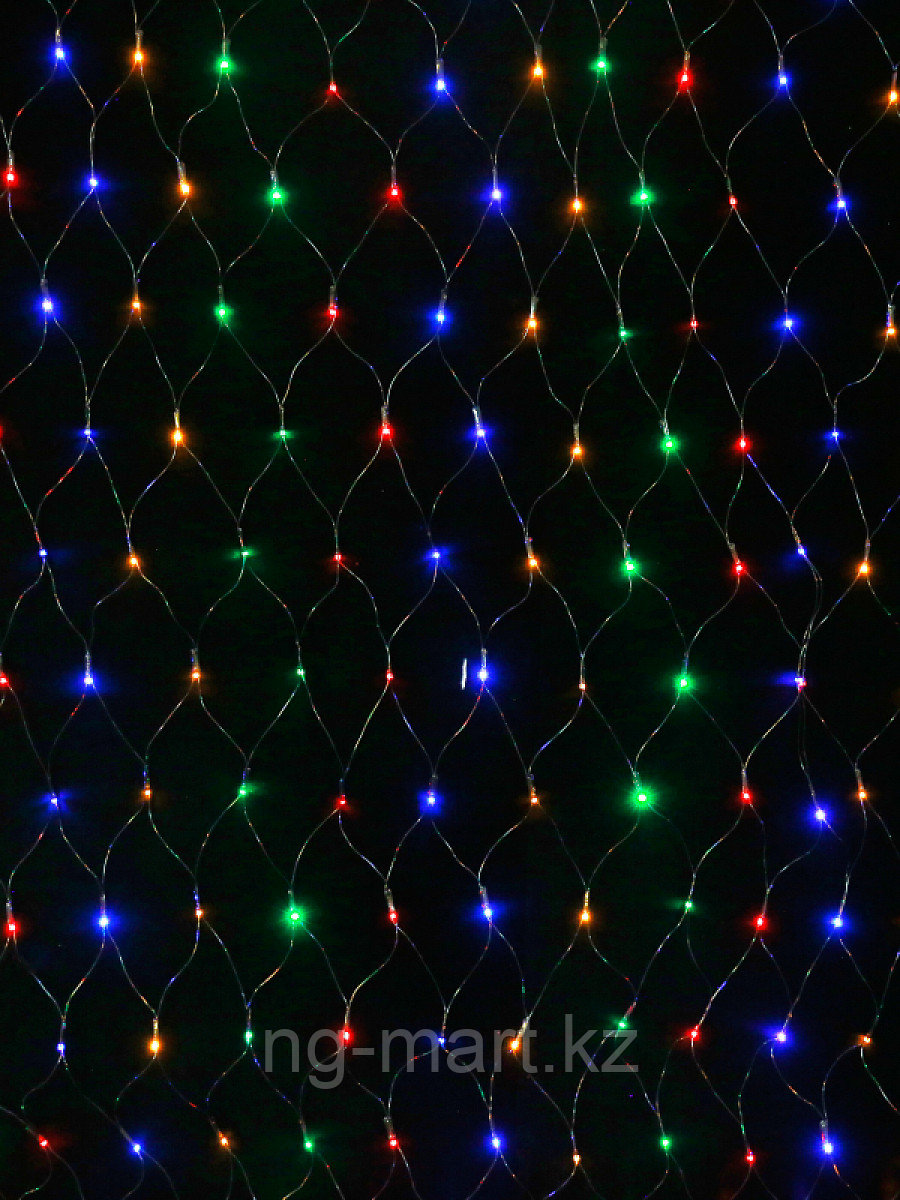 Светодиодная гирлянда СЕТКА 1,9х1,5 м 320 цветных LED ламп, IP20, черный шнур ,контроллер,от сети - фото 2 - id-p108090121