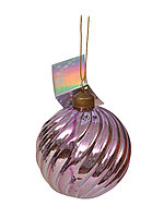 Новогодний шар стеклянный 8 см лиловый 37721-2