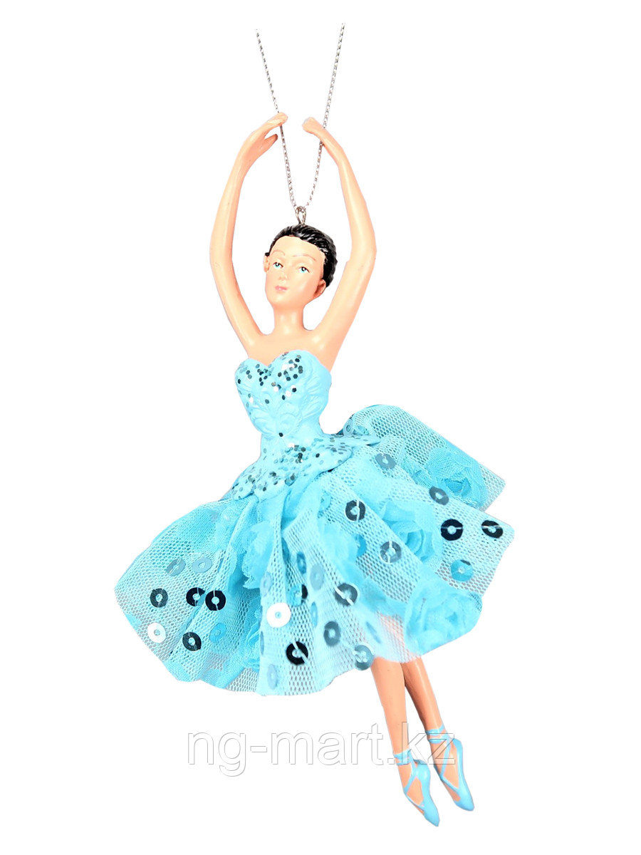 Новогодняя фигурка балерина в голубом 17 см