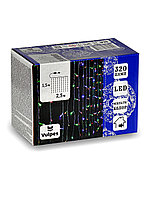 Светодиодная гирлянда ЗАНАВЕС 2,5х1,5 м 360 цветных LED ламп,прозрачный провод,IP20,контроллер 8 режимов,от
