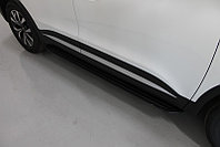 Пороги алюминиевые "Slim Line Black" 1720 мм ТСС для Chery Tiggo 7 PRO 2020-