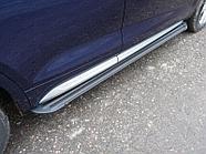 Пороги алюминиевые "Slim Line Black" 1820 мм ТСС для Audi Q5 2017- (а/м без пневмоподвески)