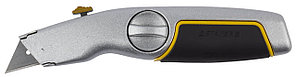 STAYER металлический обрезиненный корпус, выдвижное лезвие, нож MASTER 09144