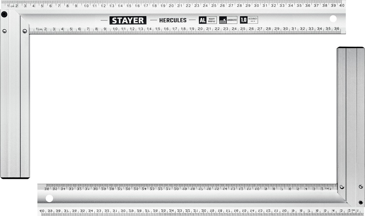 STAYER 400 х 2 мм, с усиленным алюминиевым полотном, жесткий столярный угольник HERCULES 3432-40 Professional - фото 2 - id-p108092253