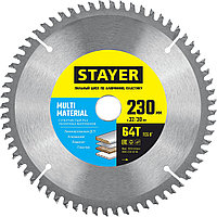 STAYER 230 х 32/30 мм, 64Т, диск пильный по алюминию MULTI MATERIAL 3685-230-32-64