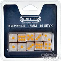 Набор цветных кубиков STUFF-PRO d6 (10 шт., 16мм, нефритовые) белый