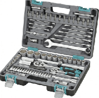 Набор инструментов в пластиковом кейсе 1/2" 1/4" CrV Stels 82 предмета