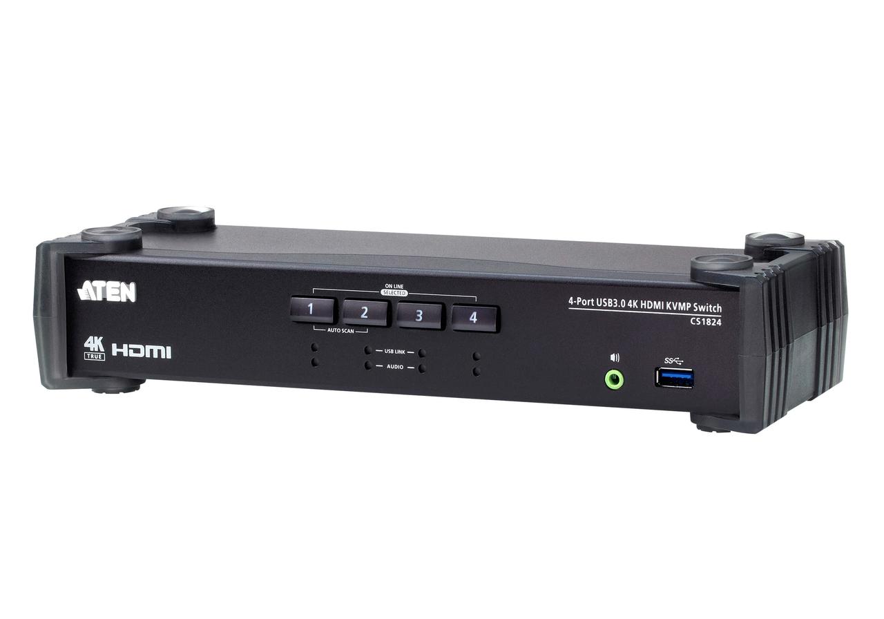 4-портовый, USB 3.0 4K HDMI KVMP™-переключатель с поддержкой режима микширования звука  CS1824 ATEN