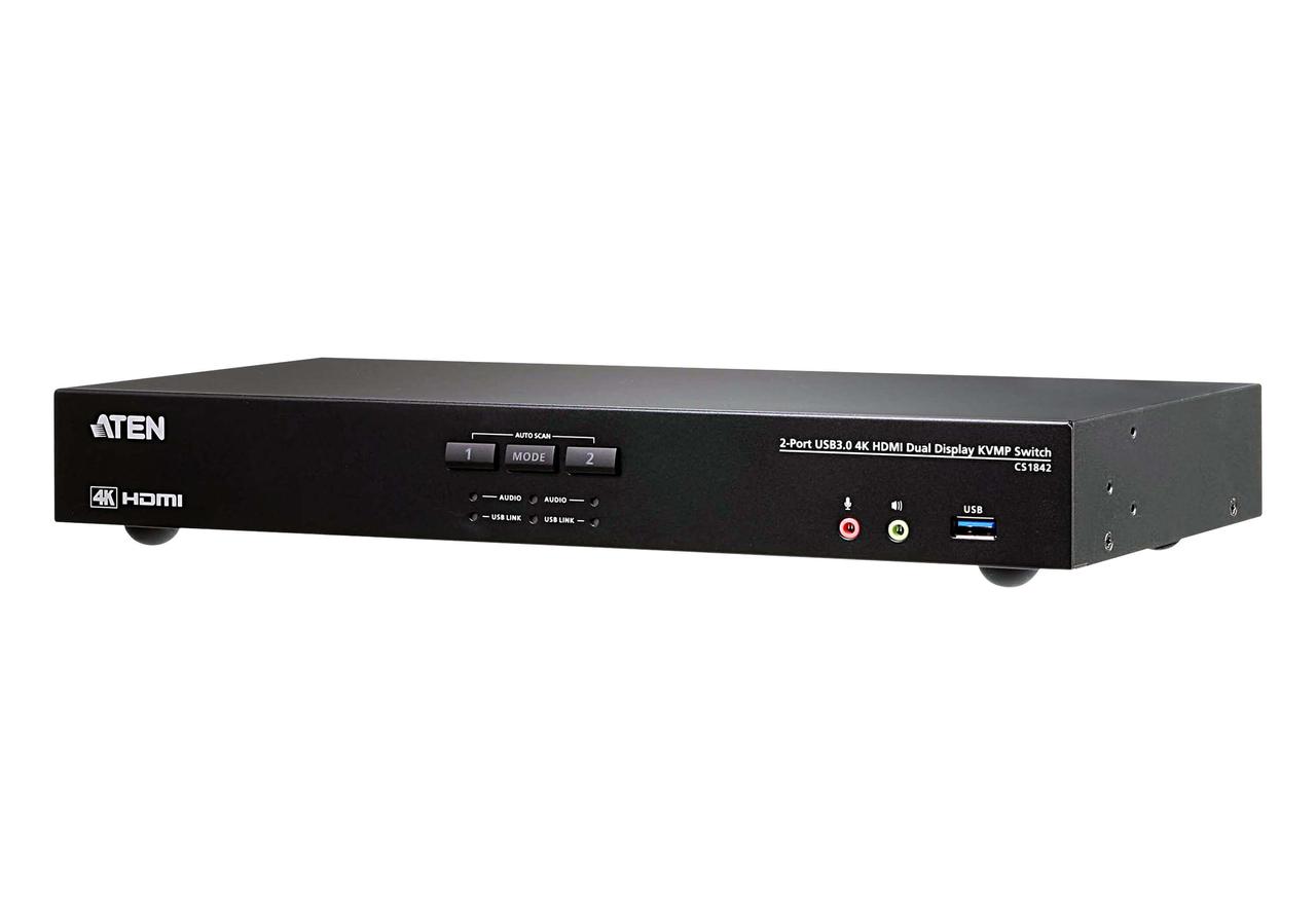 2-портовый, USB 3.0, 4K HDMI Dual Display, KVMP -переключатель CS1842 ATEN - фото 1 - id-p108100488