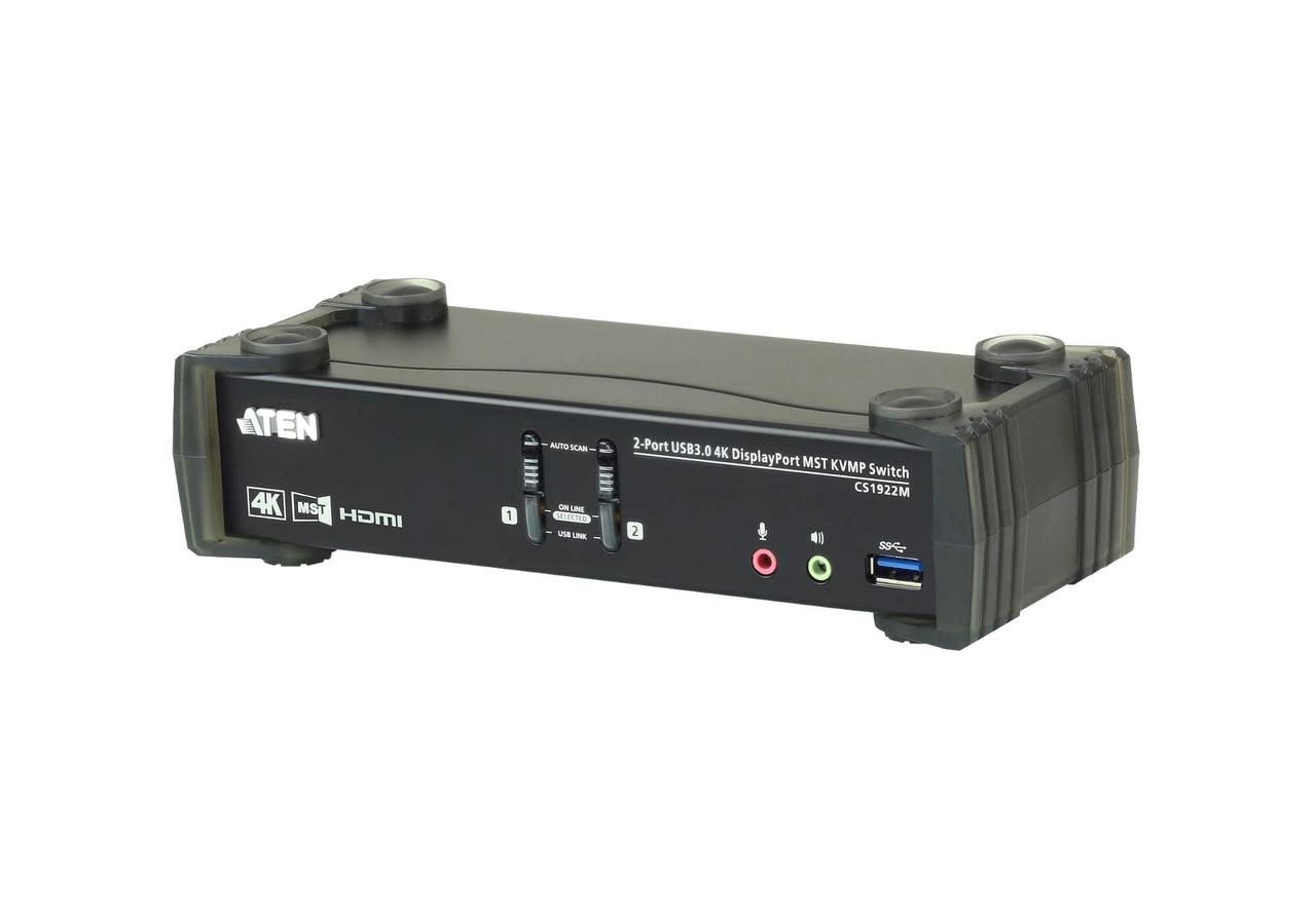 2-портовый, USB 3.0, DisplayPort, KVMP™-переключатель с поддержкой 4K и MST (кабели в комплекте) CS1922M ATEN